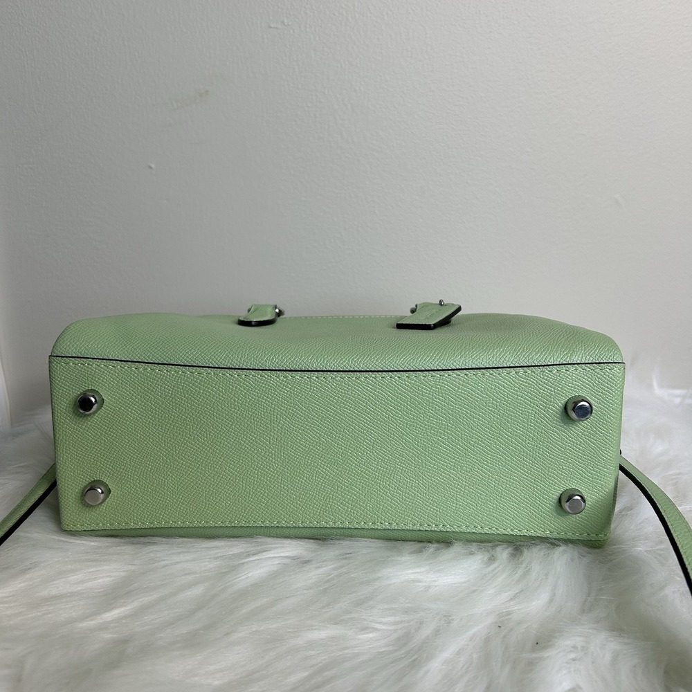 Coach Mini Darcie Carryall Pistachio Green Crossgrain Leather Satchel Excellent - Picture 4 of 14